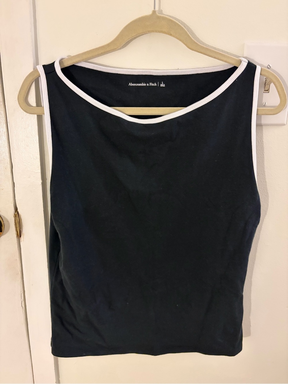 Abercrombie & Fitch Black Tank with White Trim